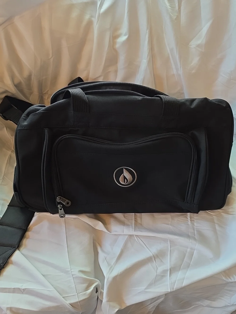 Black Men's Rolling Travel Duffel Bag with Front Pocket